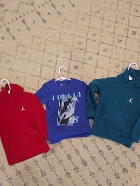 Jordan Kids 3-Piece Pullover & Tee Set - Red, Blue, Teal